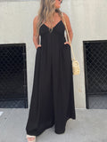 Prettyswomen V-Neck Effortless Wide Leg Jumpsuit