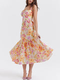 Prettyswomen Strap A-Hem Floral Midi Dress