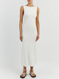 Prettyswomen Off-White Sleeveless Midi Dress