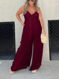 Prettyswomen V-Neck Effortless Wide Leg Jumpsuit