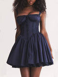 Prettyswomen French Navy Corset Mini Dress