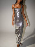 Prettyswomen Sequin Cut Out Maxi Dress