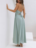 Prettyswomen Back Cutout Flowy Maxi Dress