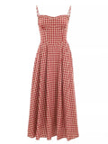 Prettyswomen Elegant Plaid Midi Dress