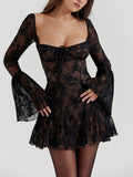 Prettyswomen Black Lace Corset Dress