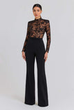 Prettyswomen Faithe Long Sleeve Sequins Lace Jumpsuit