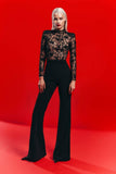 Prettyswomen Faithe Long Sleeve Sequins Lace Jumpsuit