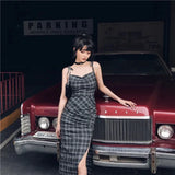 Prettyswomen Gothic Plaid V-Neck Halter Dress