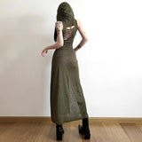 Prettyswomen Gothic Punk Hollowed Midi Dress