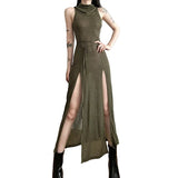 Prettyswomen Gothic Punk Hollowed Midi Dress