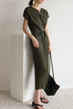 Prettyswomen ARO LORA Breasted Full Pleated Jumpsuit