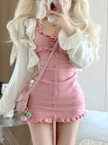 Prettyswomen Kawaii Two-Piece Knit Dress Set