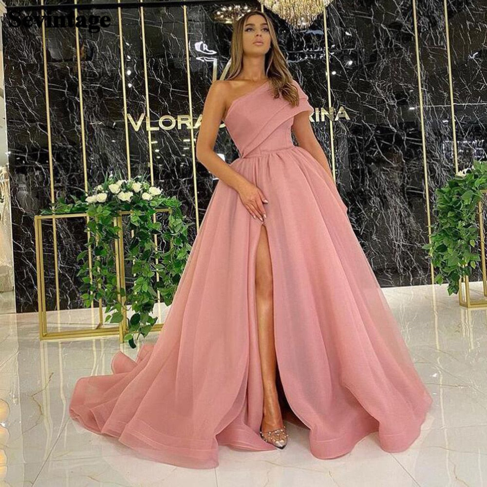 A-Line/Princess Strapless Satin Sleeveless Ruffles Floor-Length Dresses | Prom  dresses long, Simple evening dress, Pink evening dress