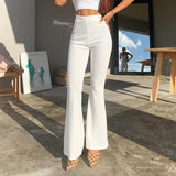 Back Triangle Hollow out Patchwork Streetwear Straight Women's Pants Summer High Waist Pant Trousers Sexy Casual 2022