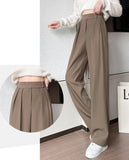 Black Friday Sales Autumn Fashion Black Design Tailored Trousers Women Loose Casual High Waist Pants Korean Street Lady Draped Trousers New