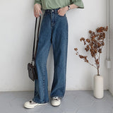 Casual High Waist Loose Women Denim Jeans Streetwear Vintage Long Wide Leg Jeans Pants Female Trousers Capris 2022