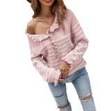 Black Friday Sales Casual O-Neck Long Sleeve Oversized Knitted Sweaters Women Ribbed Pullovers Sweater Autumn Button Down Cardigan Slim Outerwear