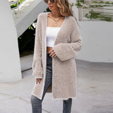 Black Friday Sales Casual Solid Color Knitted Striped Sweaters Women 2022 Autumn Korean Style Long Coat Long Sleeve Knitwear Cardigan Outwear