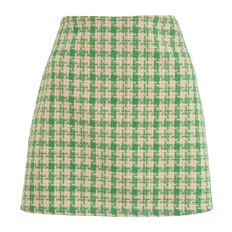 Women Skirts Spring women plaid mini skirts with zipper 2022 Causal girls outwear bottom stright skirts