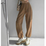 Prettyswomen 2022 New Arrival Autumn Korean Style Women All-Matched Cotton Ankle-Length Pants Casual Loose Elastic Waist Harem Pants P91