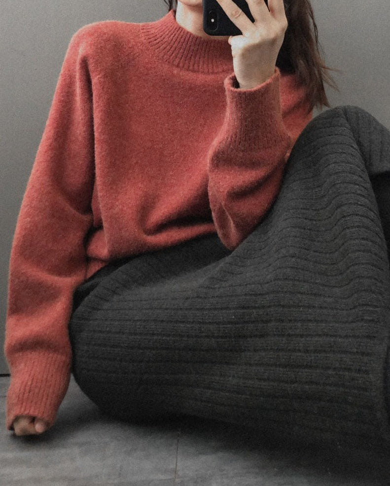 Thanksgiving Day Gifts Yygegew Cashmere Autumn Winter Thick Sweater Pullover Women Long Sleeve Oversize  O-Neck Basic Chic Knit Sweater Top
