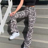 Zebra Animal Print Elegant Pants Capris Harajuku High Waist Trousers Ladies Casual Office Pants Women Streetwear 2022