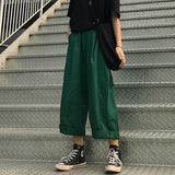 Thanksgiving Day Gifts Prettyswomen Women Pants Solid Harajuku Wide Leg Trousers Womens Leisure New Retro Ankle-Length All-Match Korean Style Ulzzang Daily Fashion