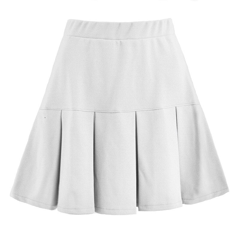 Pleated Skirt women summer High Waist Pleated solid Mini Skirt Women's Fashion Slim Waist Casual Tennis Skirts school Vacation