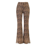 PrettysWomen Leopard Flare Pants Gauze Wave Cut Panelled Women Trousers Autumn Y2K Harajuku Streetwear High Waist Pants Bottoms2