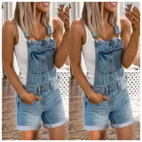 Prettyswomen Sexy Fashion Washed Denim Shorts Women's 2022 Summer New Denim Overalls Short Jeans Pants