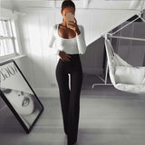 Summer Autumn Solid  Lady Women's Palazzo Flared Wide Killer Legs Pants High Waist OL Ladies Career Long Trousers