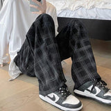 Thanksgiving Day Gifts Fernan Plaid Women Sweatpants Korean Style Black Gothic Goth Pants Vintage Streetwear Harajuku Hip Hop Casual Trouser Joggers