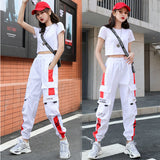 Thanksgiving Day Gifts Prettyswomen Women's Joggers Casual Sports Summer Girls Hip-Hop Streetwear Pants Fashion Cargo Pants Female Dance Sweatpants Trousers Black