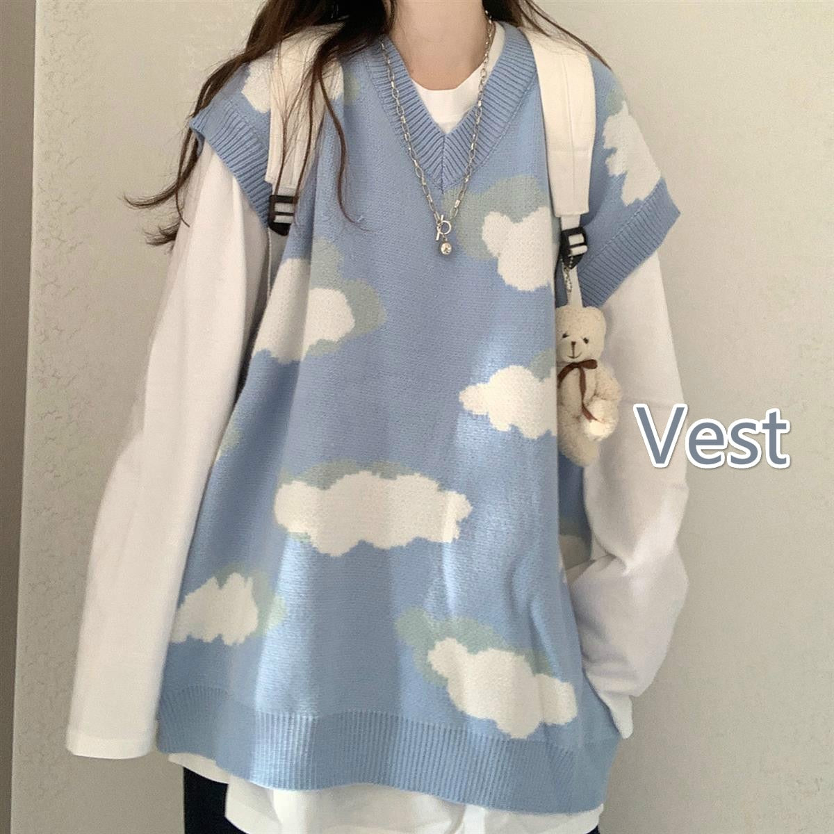 Prettyswomen Sweaters Women Harajuku Lovely Chic Preppy Simple Soft Loose Autumn Spring Teens Knitwear Casual Fashion Korean Girls Pullover