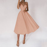 2022 Women Sexy Ball Gown Prom Sage Green Dresses New Lady Solid V Neck Backless Party Slip Summer Elegant Slim Vestido