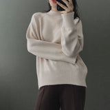 Thanksgiving Day Gifts Yygegew Cashmere Autumn Winter Thick Sweater Pullover Women Long Sleeve Oversize  O-Neck Basic Chic Knit Sweater Top