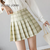 2022 Women Summer Sexy Korean Pleated Plaid A-Line Palid High Waist Mini Skirt Preppy Zipper Sweet Kawaii Casual