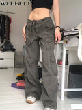 Prettyswomen Streetwear Women Baggy Denim Jeans Vintage High Waist Pockets Grunge Casual Pants Harajuku 90s Joggers Fairycore Clothes