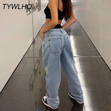 Prettyswomen Low Rise Jeans Women Baggy Jeans 2022 New Fashion Straight Leg Pants Y2k Denim Trousers Blue Vintage Mom Loose Low Waist Jeans