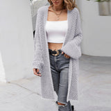 Black Friday Sales Casual Solid Color Knitted Striped Sweaters Women 2022 Autumn Korean Style Long Coat Long Sleeve Knitwear Cardigan Outwear