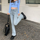 Prettyswomen High Waist Loose Comfortable Jeans For Women Wide Leg Pants Elastic Fashion Boyfriend Style Denim Pants Trousers Plus Size