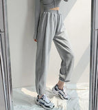 Prettyswomen 2022 New Arrival Autumn Korean Style Women All-Matched Cotton Ankle-Length Pants Casual Loose Elastic Waist Harem Pants P91