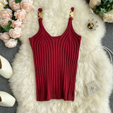 V-neck Halter Sexy Camisole Top 2022 Summer Women Sexy off-Shoulder Solid Color Sleeveless Camis Women's Clothing Tanks Tops