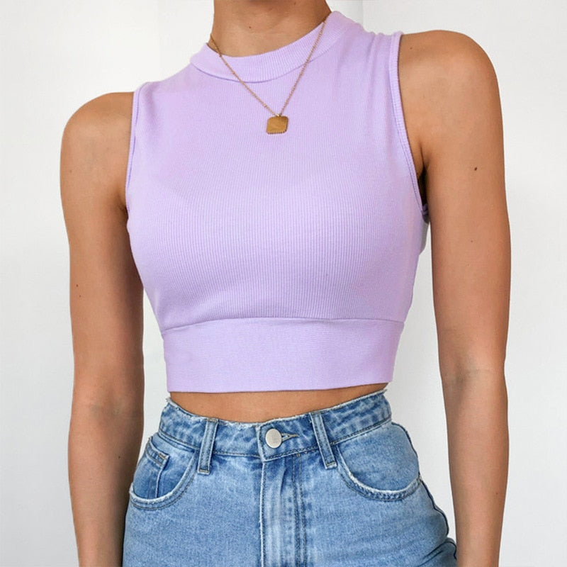 Sexy Backless Women Tank Top Bandage Slim Crop Top Summer 2020 Casual Streetwear Tops Solid Cotton Soft Criss Cross Top