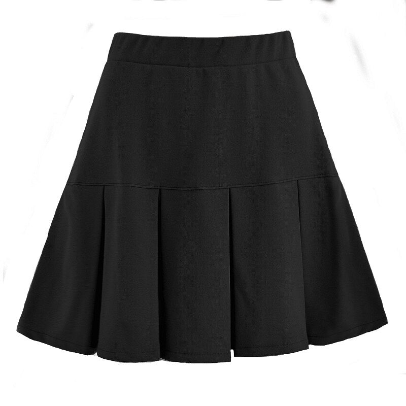 Pleated Skirt women summer High Waist Pleated solid Mini Skirt Women's Fashion Slim Waist Casual Tennis Skirts school Vacation