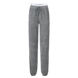 Prettyswomen  Corduroy Women'S Sweatpants Joggers Grey Streetwear Pencil Pants Loose High Waisted Elastic Drawstring Trousers Female