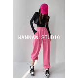 Prettyswomen 2022 New Arrival Autumn Korean Style Women All-Matched Cotton Ankle-Length Pants Casual Loose Elastic Waist Harem Pants P91