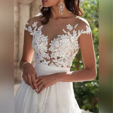 Long Boho A-Line Backless White Lace Wedding Dress Spaghetti Straps Bride Dresses Princess Floor Length Ball Gowns