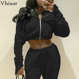 Prettyswomen 2022 Women Sports Two Piece Set Solid Sweatshirts Pullover Hoodies Tops And Pants Suit Sweatpants Trousers Home Tracksuit