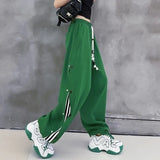 Black Friday Sales Fashion Harajuku Loose Wide Leg Pants Women High Waist Elastic Streetwear Sweatpants Summer Vintage Lace Up BF Straight Trousers